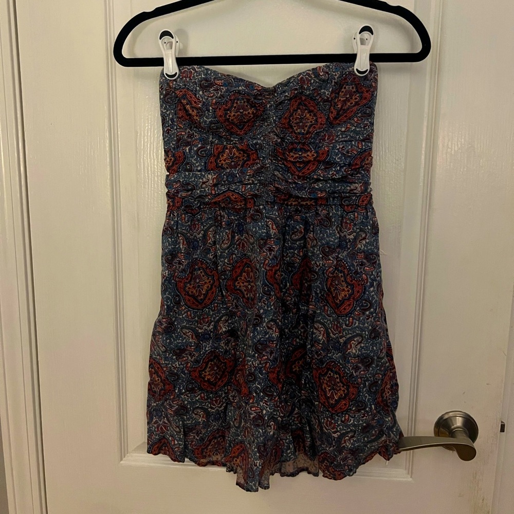Strapless Paisley Dress